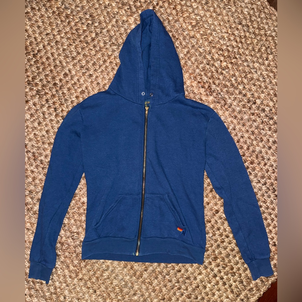 Aviator Nation Blue Zip Up Hoodie